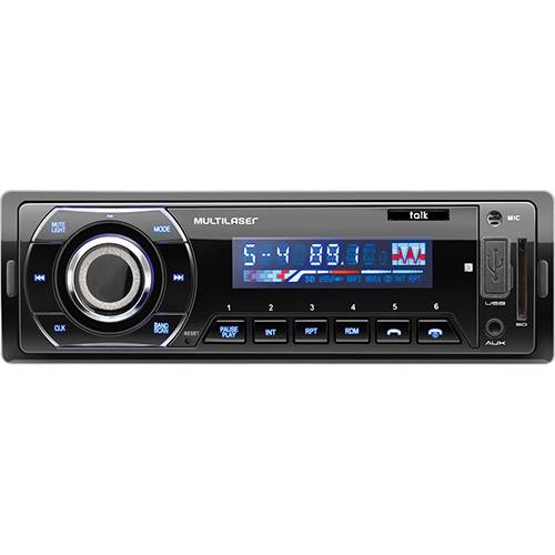 MP3 Player Automotivo Multilaser Talk - Bluetooth, Rádio FM, Entradas USB, SD e AUX