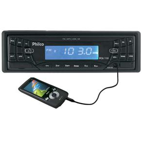 MP3 Player Automotivo Philco PCA 110 com Rádio FM, Entradas USB e SD