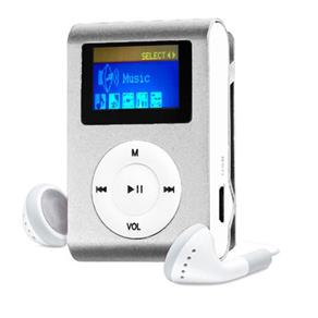 MP3 Player com Entrada SD e Fone de Ouvido Prata