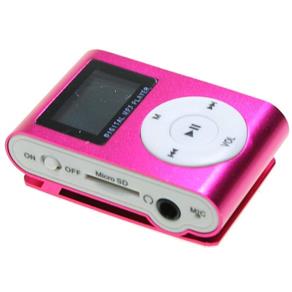 MP3 Player com Entrada SD e Fone de Ouvido Rosa e Mc058