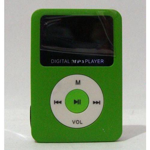 MP3 Player com Entrada SD e Fone de Ouvido Verde