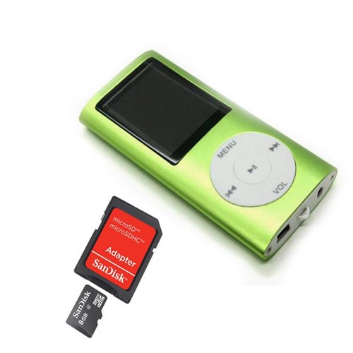 Tudo sobre 'Mp4 Player Colors Verde E Cartão De Memória 8gb Sandisk'