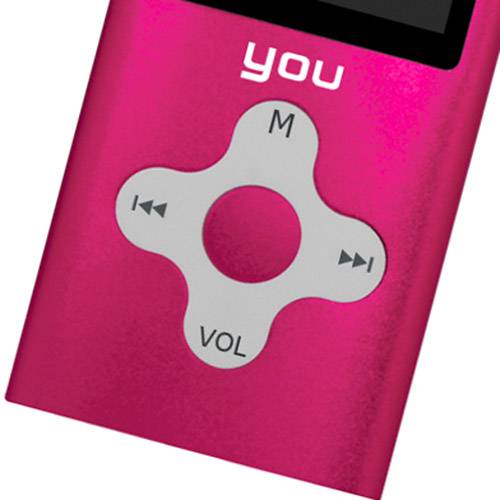MP4 You Sound 4GB Rosa Tela 1,8" Pen Drive e Gravador Digital