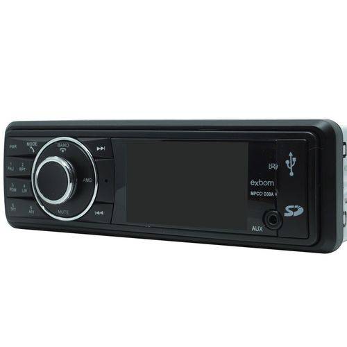 Mp5 Player Automotivo 1 Din Tela 3 Exbom MPCC-D30A Som Mp3 Fm USB Sd Bluetooth