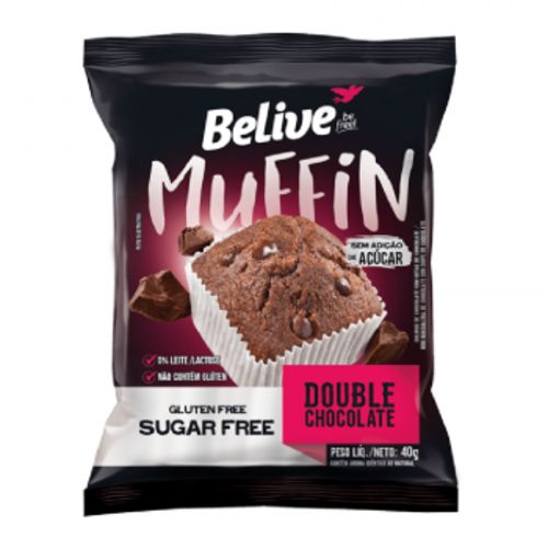 Muffin Double Chocolate - Belive - Sem Glúten/Sem Lactose/Sem Açúcar - 40g