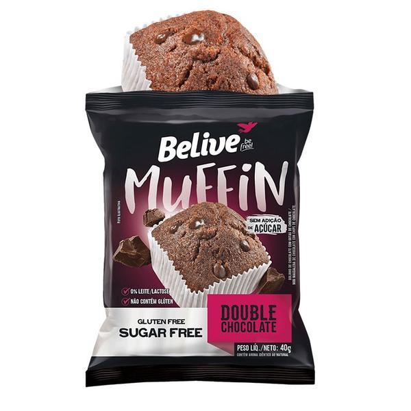 Muffin Duplo Chocolate Sem Glúten Zero Açúcar 40g - Belive