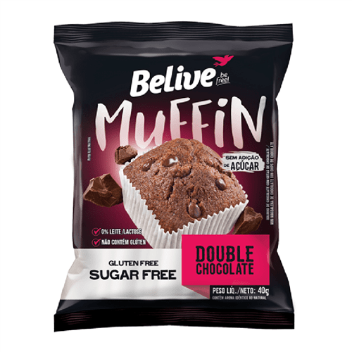 Muffin Sem Glúten Zero Açúcar - Double Chocolate