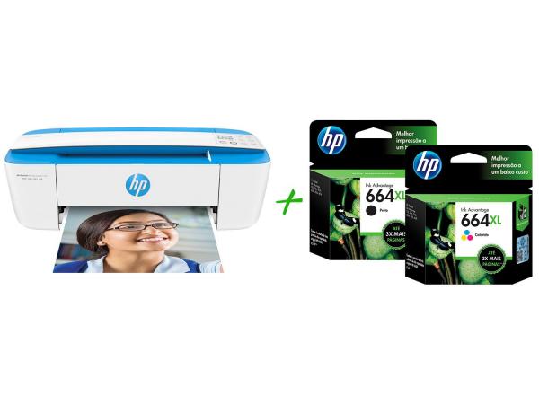 Multifuncional HP DeskJet Ink Advantage 3776 - Jato de Tinta Display LCD + 2 Cartuchos de Tinta