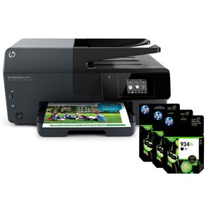 Multifuncional HP OfficeJet Pro 6830 USB Wireless - Impressora, Copiadora, Scanner e Fax + 3 Cartuchos de Tinta HP 934XL Preto - C2P23AL