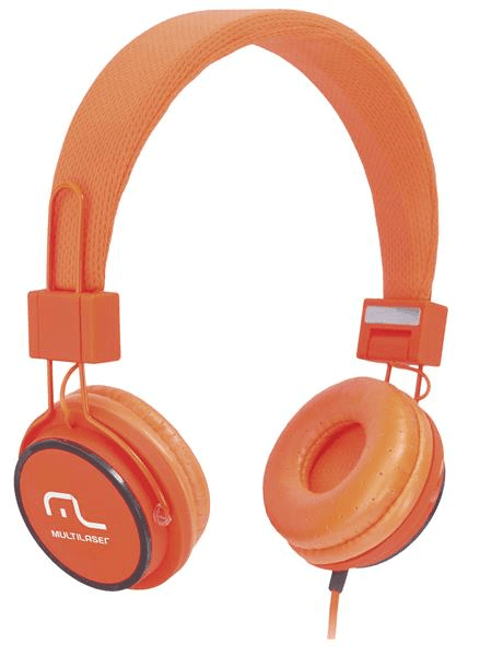 Multilaser Headphone Head Fun com Microfone P2 3,5mm Hi-Fi PH086 Laranja