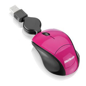 Multilaser Mini Mouse Óptico Retrátil MO156 Rosa