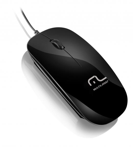 Multilaser Mouse Óptico Colors Slim USB Black Piano MO166
