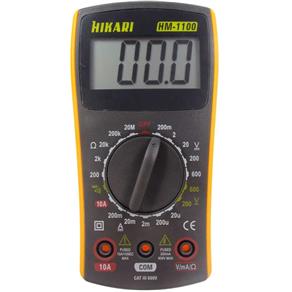 Multímetro Digital HM1100 Amarelo/Cinza HIKARI