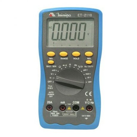 Multímetro Digital True RMS - 1000V - CATII - ET-2110 - Minipa