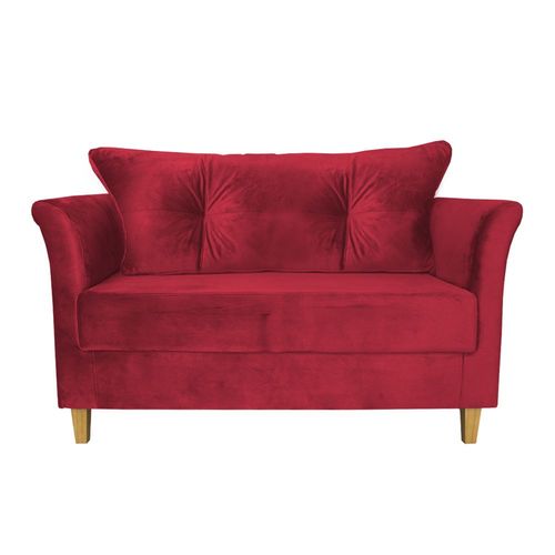 Namoradeira Ibis Vermelho Suede Decorativa Recepção Quarto Sala