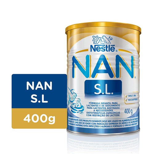 NAN Sem Lactose Fórmula Infantil para Lactentes e de Seguimento para Lactentes com Restrição de Lactose com 400g