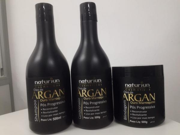 Naturiun Kit Pós Progressiva de Argan Shampoo + Condicionador + Máscara - Naturiun Cosméticos