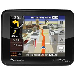 Navegador GPS Apontador Slimway Next com Tela Touchscreen de 3,5", Orientação por Voz e Alerta de Radares