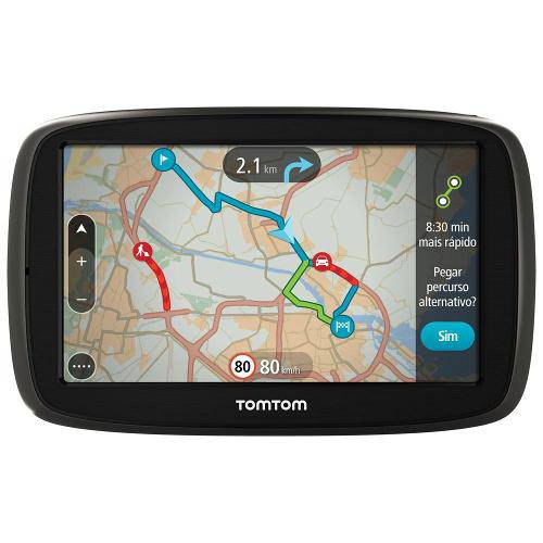 Navegador Gps C/ Tela 6'' Touchscreen, Mapas Vitalícios C/ Informações de Trânsito em Tempo Real Via