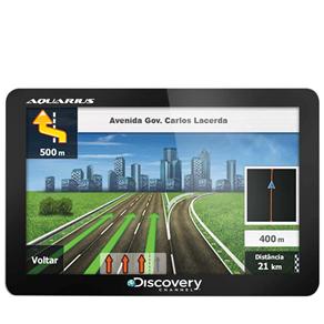 Navegador GPS Discovery Channel 4.3” Slim MTC 2420 com Tela Touch Screen, Alerta de Radares, 1.403 Cidades Mapeadas, MP3, MP4 e Monumentos em 3D