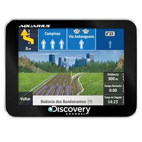 Navegador GPS Discovery Channel 3.5" Slim MTC 2060 com Tela Touch Screen, Alerta de Radares, 1.403 Cidades Mapeadas, MP3, MP4 e Monumentos em 3D