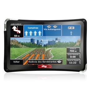 Navegador GPS Guia Quatro Rodas MTC 4310 com Tela Touch Screen de 4.3” Slim, Alerta de Radares, 1.403 Cidades Mapeadas, MP3, MP4 e Monumentos em 3D