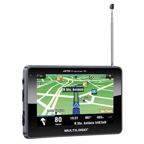 Navegador GPS Multilaser Tracker 2 com Tela LCD, Touch Screen de 4,3", Orientação por Voz , TV e FM - Preto