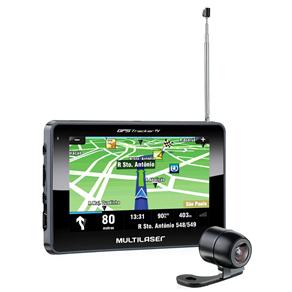 Navegador GPS Multilaser Tracker 2 GP013 Slim com Tela Touch Screen de 4,3", Orientação por Voz, FM, TV Digital e Câmera de Ré – Preto