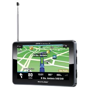 Navegador GPS Multilaser Tracker 2 GP014 Slim com Tela Touch Screen de 5", Transmissor FM, Orientação por Voz e TV Digital – Preto