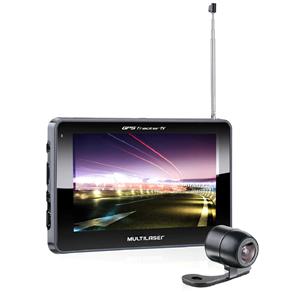 Navegador GPS Multilaser Tracker III GP037 com Tela de 5" e Orientação por Voz, Câmera de Ré, TV Digital e Transmissor FM - Preto
