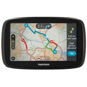 Navegador GPS TomTom GO 60B com Tela Touch Screen de 6", Informações de Trânsito, Localização de Radares e Entrada SD