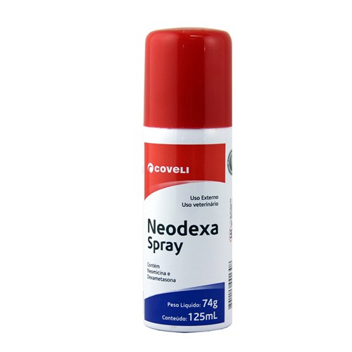 Neodexa Spray 74g 125ml Coveli Antibiotico e Antifúngico Cães e Gatos
