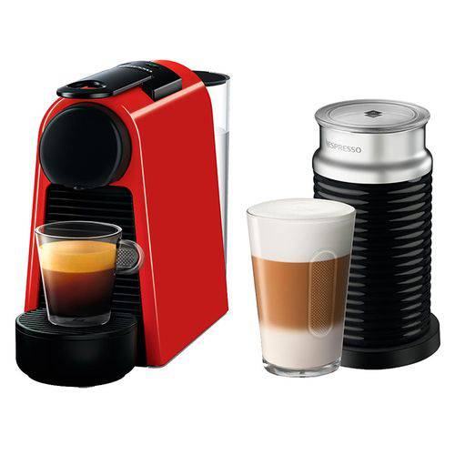 Nespresso Combo Essenza Mini Vermelha - Inclui Aeroccino para Receitas à Base de Leite