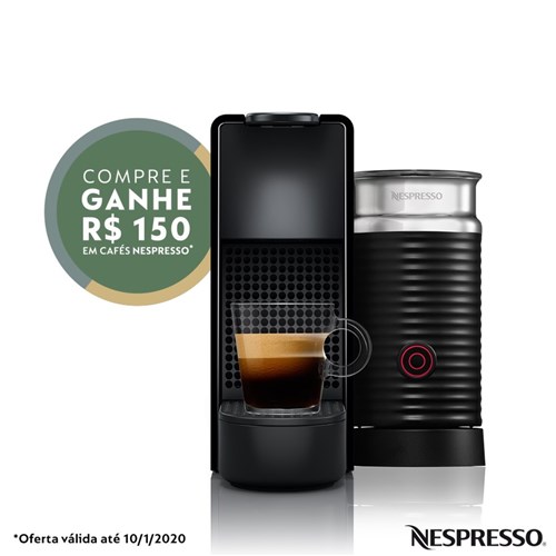 Nespresso Essenza Mini Combo Preta 220V + Aeroccino 3