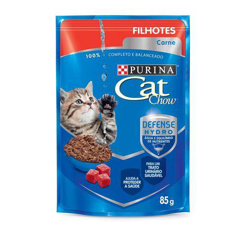 Nestle Purina Cat Chow Racao Umida para Gatos Filhotes Carne ao Molho 85g