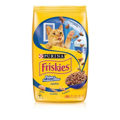 Nestle Purina Friskies Racao Seca para Gatos Adultos Peixes e Frutos do Mar 3kg