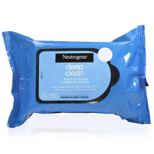 Neutrogena Deep Clean Lenços de Limpeza Removedores de Maquiagem - 25 Unidades - Neutrogena