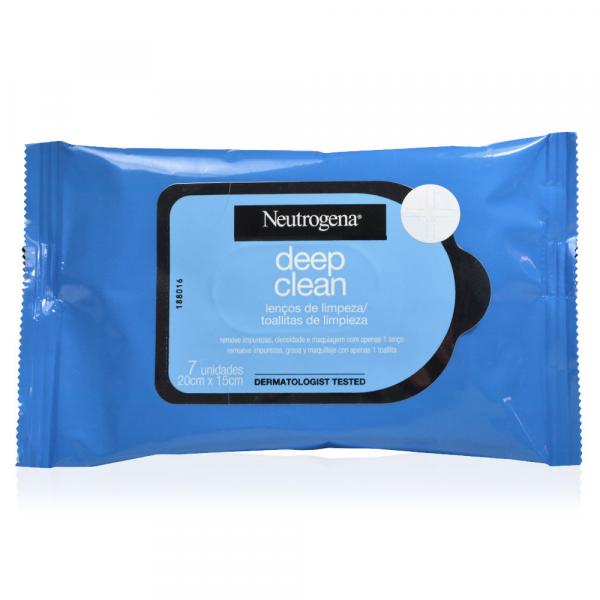 Neutrogena Deep Clean Lenços de Limpeza Removedores de Maquiagem - 7 Unidades - Neutrogena