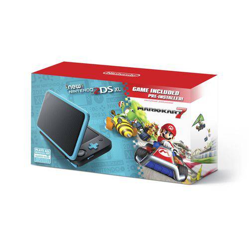 Tudo sobre 'New Nintendo 2Ds XL - Preto e Azul + Jogo Mario Kart 7'