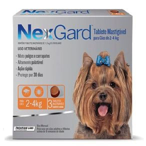 NexGard 11,3mg - Cães de 2 a 4 Kg Cx com 3 Tabletes NexGard 11,3mg - Cães de 2 a 4,5kg Cx com 3 Tabletes