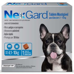 NexGard 28,3 Mg - Cães de 4,1 a 10 Kg Cx com 1 Tablete