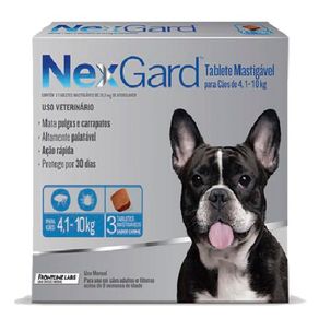 NexGard 28,3 Mg - Cães de 4,1 a 10 Kg Cx com 3 Tabletes