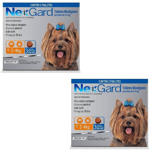 Nexgard P 6 Meses de Tratamento 6 Tabletes Cães de 2-4kg