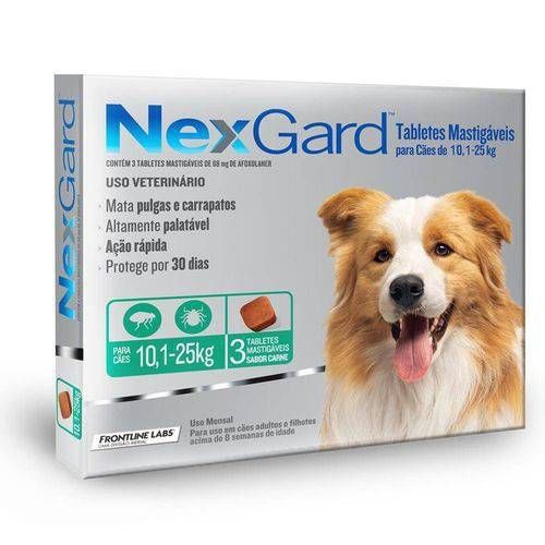 Nexgard G 10 a 25kg com 3 Tabletes Mastigaveis