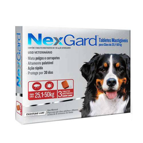 Tudo sobre 'Nexgard GG Cães 25,1 a 50kg 3 Tabletes Merial'