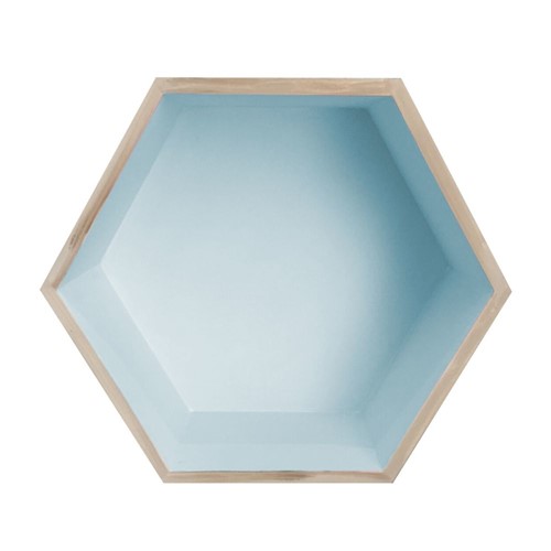 Nicho de Madeira ColmÃ©ia Hexagonal Azul - Multicolorido - Dafiti