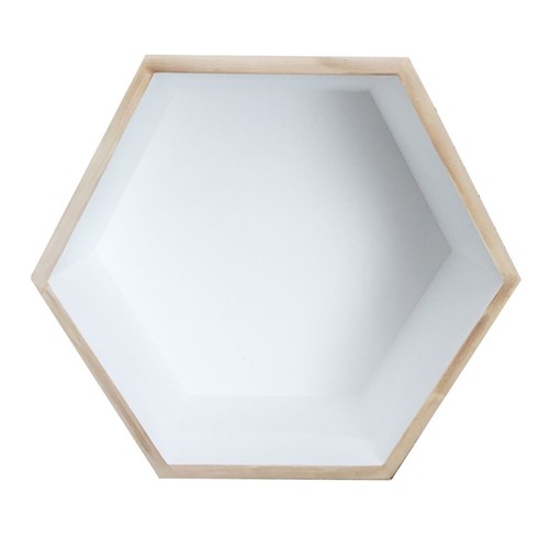 Nicho de Madeira ColmÃ©ia Hexagonal Branco - Multicolorido - Dafiti