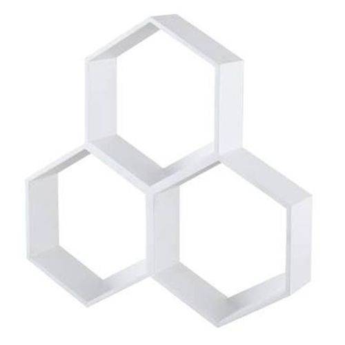 Nicho Hexagonal Colmeia G Nayan Mix Branco