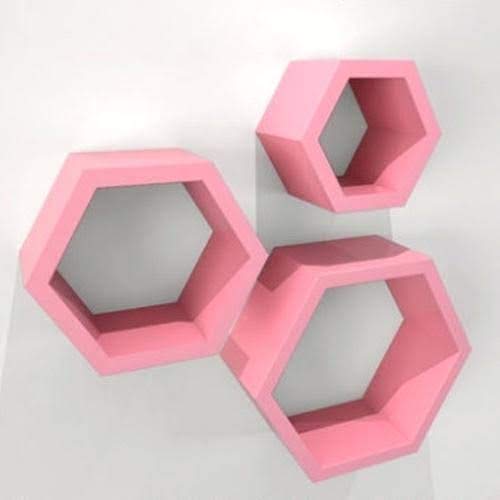 Nicho Hexagonal Colmeia Nayan Mix Rosa