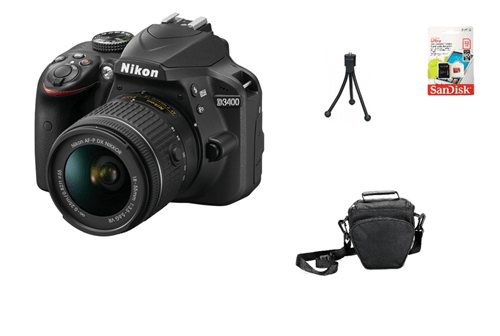 Nikon D3400 + 18-55Mm + 32Gb + Bolsa + Tripé